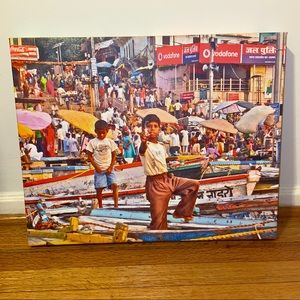 BOY ON A BOAT - Varanasi, India - photo on canvas